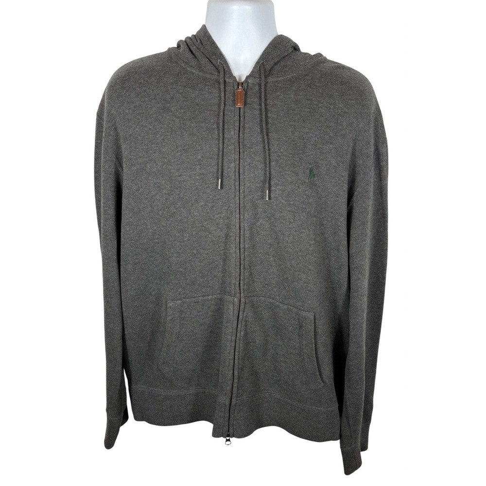 Polo Ralph Lauren Men's Full Zip Jacket Hooded Size XL Gray - 737